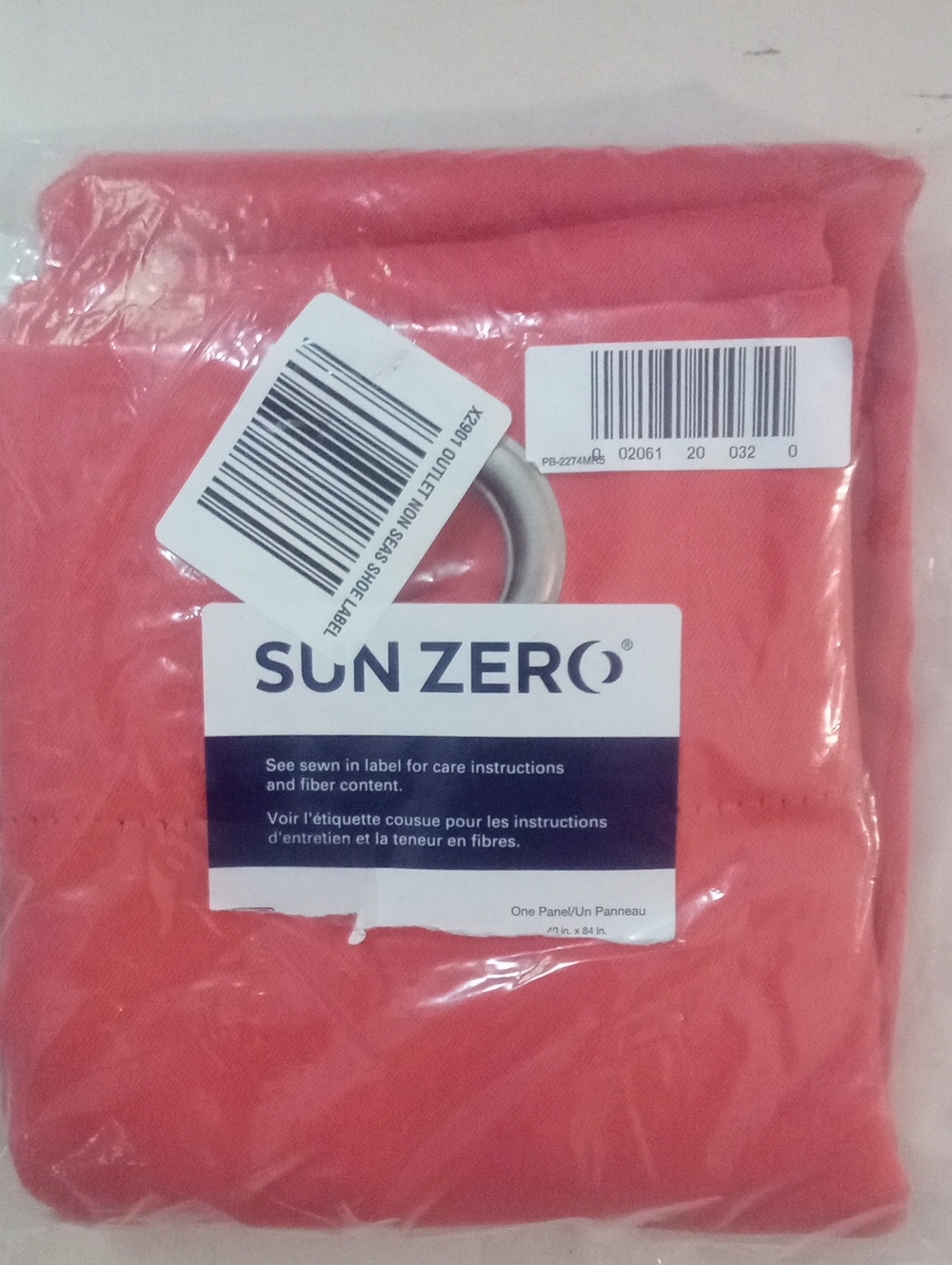 Sun Zero Blackout Curtain Panel In Red 84" NWT $50;